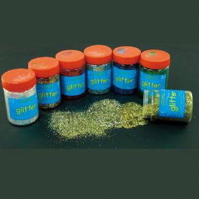 美術(shù)材料類100g 罐裝金蔥粉 (金色、銀色、 紅